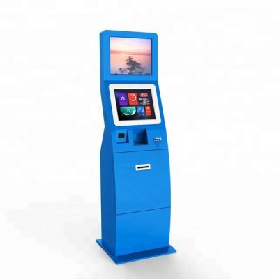 Dual Touch Screen Cash Payment Kiosk With Receipt Printer