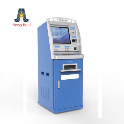 17inch floorstanding ticket printer touch screen payment kiosk with a4 laser printer (HJL-0716)